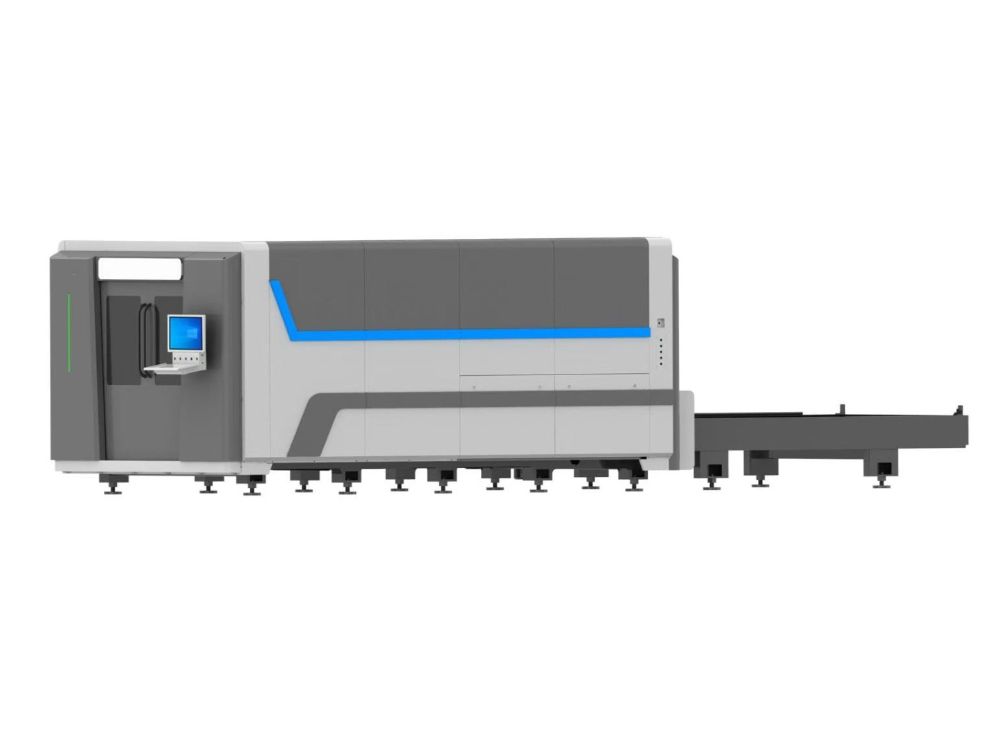 Fully enclosed interchangeable high power fiber laser cutting machine